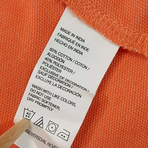 Izod Men's Orange Collared Natural Stretch Short Sleeve Polo Shirt Size L - Picture 7 of 11